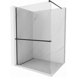 Mexen Kioto+ Walk-In Zuhanyfal    törölközö  tartóval  90 x 200 cm,  átlátszó üveg 8 mm,  fekete  - 800-090-121-70-0 Walk-In Zuhanyfal Walk-In Zuhanyfal 406594 Mexen