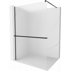 Mexen Kioto+ Walk-In Zuhanyfal    törölközö  tartóval  90 x 200 cm,   szatén  8 mm,  fekete  - 800-090-121-70-3 Walk-In Zuhanyfal Walk-In Zuhanyfal 406594 Mexen