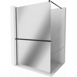 Mexen Kioto+ Walk-In Zuhanyfal    törölközö  tartóval  90 x 200 cm,  tükör üveg   8 mm,  fekete  - 800-090-121-70-5 Walk-In Zuhanyfal Walk-In Zuhanyfal 406594 Mexen