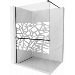 Mexen Kioto+ Walk-In Zuhanyfal    törölközö  tartóval  80 x 200 cm,  átlátszó üveg/fehér   8 mm,  fekete  - 800-080-121-70-8 Walk-In Zuhanyfal Walk-In Zuhanyfal 406594 Mexen