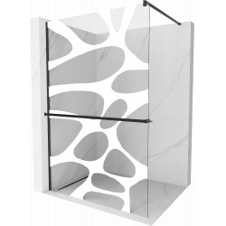Mexen Kioto+ Walk-In Zuhanyfal    törölközö  tartóval  90 x 200 cm,  átlátszó üveg/fehér   8 mm,  fekete  - 800-090-121-70-9 Walk-In Zuhanyfal Walk-In Zuhanyfal 406594 Mexen