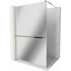 Mexen Kioto+ Walk-In Zuhanyfal    törölközö  tartóval  90 x 200 cm,  tükör üveg   8 mm,  arany  - 800-090-121-50-5 Walk-In Zuhanyfal Walk-In Zuhanyfal 406594 Mexen
