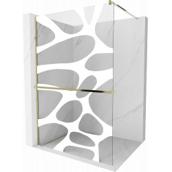 Mexen Kioto+ Walk-In Zuhanyfal    törölközö  tartóval  100 x 200 cm,  átlátszó üveg/fehér   8 mm,  arany  - 800-100-121-50-9 Walk-In Zuhanyfal Walk-In Zuhanyfal 406594 Mexen