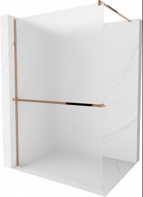 Mexen Kioto+ Walk-In Zuhanyfal    törölközö  tartóval  80 x 200 cm,   szatén  8 mm,  rózsa arany - 800-080-121-60-3 Walk-In Zuhanyfal