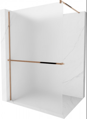 Mexen Kioto+ Walk-In Zuhanyfal    törölközö  tartóval  100 x 200 cm,   szatén  8 mm,  rózsa arany - 800-100-121-60-3 Walk-In Zuhanyfal