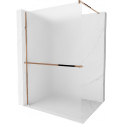 Mexen Kioto+ Walk-In Zuhanyfal    törölközö  tartóval  100 x 200 cm,   szatén  8 mm,  rózsa arany - 800-100-121-60-3 Walk-In Zuhanyfal Walk-In Zuhanyfal 406594 Mexen