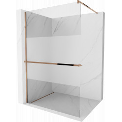 Mexen Kioto+ Walk-In Zuhanyfal    törölközö  tartóval  100 x 200 cm,  átlátszó üveg/ szatén  8 mm,  rózsa arany - 800-100-121-60-3 Walk-In Zuhanyfal Walk-In Zuhanyfal 406594 Mexen