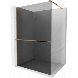 Mexen Kioto+ Walk-In Zuhanyfal    törölközö  tartóval  90 x 200 cm, grafit 8 mm,  rózsa arany - 800-090-121-60-4 Walk-In Zuhanyfal Walk-In Zuhanyfal 406594 Mexen