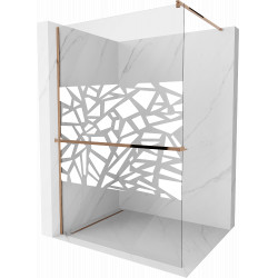 Mexen Kioto+ Walk-In Zuhanyfal    törölközö  tartóval  80 x 200 cm,  átlátszó üveg/fehér   8 mm,  rózsa arany - 800-080-121-60-8 Walk-In Zuhanyfal Walk-In Zuhanyfal 406594 Mexen
