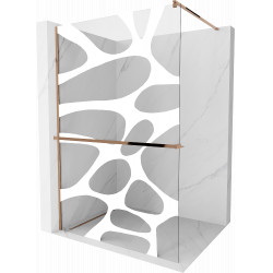 Mexen Kioto+ Walk-In Zuhanyfal    törölközö  tartóval  100 x 200 cm,  átlátszó üveg/fehér   8 mm,  rózsa arany - 800-100-121-60-9 Walk-In Zuhanyfal Walk-In Zuhanyfal 406594 Mexen