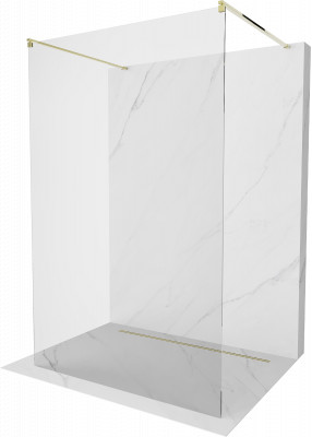 Mexen Kioto Walk-In Zuhanyfal    szabadonálló  100 x 200 cm,  átlátszó üveg 8 mm,  arany  - 800-100-002-50-0 Walk-In Zuhanyfal