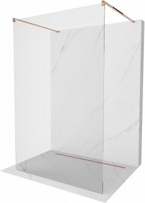 Mexen Kioto Walk-In Zuhanyfal    szabadonálló  150 x 200 cm,  átlátszó üveg 8 mm,  rózsa arany - 800-150-002-60-0 Walk-In Zuhanyfal