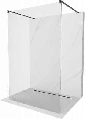 Mexen Kioto Walk-In Zuhanyfal    szabadonálló  100 x 200 cm,  átlátszó üveg 8 mm,  fekete  - 800-100-002-70-0 Walk-In Zuhanyfal