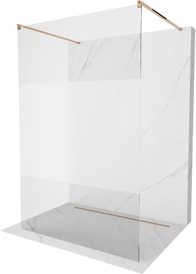 Mexen Kioto Walk-In Zuhanyfal    szabadonálló  100 x 200 cm,  átlátszó üveg/ szatén  8 mm,  rózsa arany - 800-100-002-60-3 Walk-In Zuhanyfal