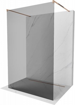 Mexen Kioto Walk-In Zuhanyfal    szabadonálló  120 x 200 cm, grafit,  rózsa arany - 800-120-002-60-4 Walk-In Zuhanyfal