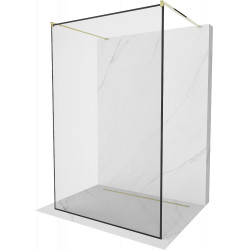 Mexen Kioto Walk-In Zuhanyfal    szabadonálló  140 x 200 cm,  átlátszó üveg/ fekete    8 mm,  arany - 800-140-002-50-7 Walk-In Zuhanyfal Walk-In Zuhanyfal 406594 Mexen