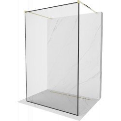 Mexen Kioto Walk-In Zuhanyfal    szabadonálló  140 x 200 cm,  átlátszó üveg/ fekete    8 mm,  arany - 800-140-002-50-7 Walk-In Zuhanyfal Walk-In Zuhanyfal 406594 Mexen