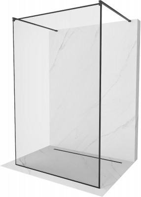 Mexen Kioto Walk-In Zuhanyfal    szabadonálló  100 x 200 cm,  átlátszó üveg/ fekete    8 mm,  fekete  - 800-100-002-70-7 Walk-In Zuhanyfal