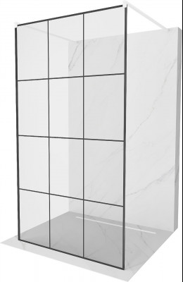 Mexen Kioto Walk-In Zuhanyfal    szabadonálló  100 x 200 cm,  átlátszó üveg/ fekete    8 mm, króm - 800-100-002-01-7 Walk-In Zuhanyfal