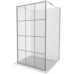 Mexen Kioto Walk-In Zuhanyfal    szabadonálló  100 x 200 cm,  átlátszó üveg/ fekete    8 mm,  arany  - 800-100-002-50-7 Walk-In Zuhanyfal Walk-In Zuhanyfal 406594 Mexen