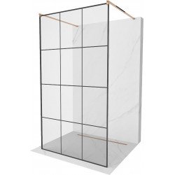 Mexen Kioto Walk-In Zuhanyfal    szabadonálló  120 x 200 cm,  átlátszó üveg/ fekete    8 mm,  rózsa arany - 800-120-002-60-7 Walk-In Zuhanyfal Walk-In Zuhanyfal 406594 Mexen