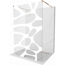 Mexen Kioto Walk-In Zuhanyfal    szabadonálló  110 x 200 cm,  átlátszó üveg/fehér   8 mm,  rózsa arany - 800-110-002-60-9 Walk-In Zuhanyfal Walk-In Zuhanyfal 406594 Mexen