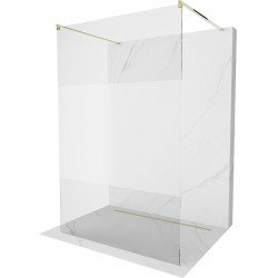 Mexen Kioto Walk-In Zuhanyfal    szabadonálló  140 x 200 cm,  átlátszó üveg/ szatén  8 mm,  arany  - 800-140-002-50-3 Walk-In Zuhanyfal Walk-In Zuhanyfal 406594 Mexen