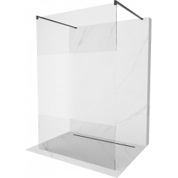 Mexen Kioto Walk-In Zuhanyfal    szabadonálló  140 x 200 cm,  átlátszó üveg/ szatén  8 mm,  fekete  - 800-140-002-70-3 Walk-In Zuhanyfal Walk-In Zuhanyfal 406594 Mexen
