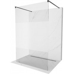 Mexen Kioto Walk-In Zuhanyfal    szabadonálló  140 x 200 cm,  átlátszó üveg/ szatén  8 mm,  fekete  - 800-140-002-70-3 Walk-In Zuhanyfal Walk-In Zuhanyfal 406594 Mexen