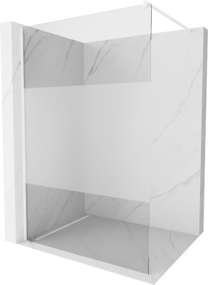 Mexen Kioto Walk-In Zuhanyfal 80 x 200 cm,  átlátszó üveg/ szatén  8 mm,  fehér  - 800-080-101-20-3 Walk-In Zuhanyfal