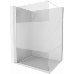 Mexen Kioto Walk-In Zuhanyfal 80 x 200 cm,  átlátszó üveg/ szatén  8 mm,  fehér  - 800-080-101-20-3 Walk-In Zuhanyfal Walk-In Zuhanyfal 406594 Mexen