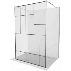 Mexen Kioto Walk-In Zuhanyfal    szabadonálló  120 x 200 cm,  átlátszó üveg/ fekete    8 mm, króm - 800-120-002-01-7 Walk-In Zuhanyfal Walk-In Zuhanyfal 406594 Mexen