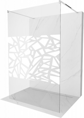 Mexen Kioto Walk-In Zuhanyfal    szabadonálló  100 x 200 cm,  átlátszó üveg/fehér   8 mm, króm - 800-100-002-01-8 Walk-In Zuhanyfal
