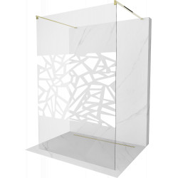 Mexen Kioto Walk-In Zuhanyfal    szabadonálló  100 x 200 cm,  átlátszó üveg/fehér   8 mm,  arany  - 800-100-002-50-8 Walk-In Zuhanyfal Walk-In Zuhanyfal 406594 Mexen