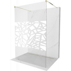 Mexen Kioto Walk-In Zuhanyfal    szabadonálló  110 x 200 cm,  átlátszó üveg/fehér   8 mm,  arany  - 800-110-002-50-8 Walk-In Zuhanyfal Walk-In Zuhanyfal 406594 Mexen
