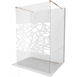 Mexen Kioto Walk-In Zuhanyfal    szabadonálló  100 x 200 cm,  átlátszó üveg/fehér   8 mm,  rózsa arany - 800-100-002-60-8 Walk-In Zuhanyfal Walk-In Zuhanyfal 406594 Mexen