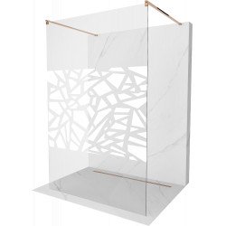 Mexen Kioto Walk-In Zuhanyfal    szabadonálló  120 x 200 cm,  átlátszó üveg/fehér   8 mm,  rózsa arany - 800-120-002-60-8 Walk-In Zuhanyfal Walk-In Zuhanyfal 406594 Mexen