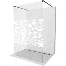 Mexen Kioto Walk-In Zuhanyfal    szabadonálló  100 x 200 cm,  átlátszó üveg/fehér   8 mm,  fekete  - 800-100-002-70-8 Walk-In Zuhanyfal Walk-In Zuhanyfal 406594 Mexen