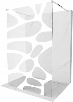 Mexen Kioto Walk-In Zuhanyfal    szabadonálló  100 x 200 cm,  átlátszó üveg/fehér   8 mm, króm - 800-100-002-01-9 Walk-In Zuhanyfal