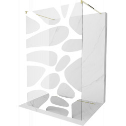 Mexen Kioto Walk-In Zuhanyfal    szabadonálló  100 x 200 cm,  átlátszó üveg/fehér   8 mm,  arany  - 800-100-002-50-9 Walk-In Zuhanyfal Walk-In Zuhanyfal 406594 Mexen