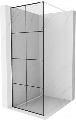 Mexen Kioto Walk-In Zuhanyfal 90 x 200 cm,  átlátszó üveg/ fekete    8 mm,  fehér  - 800-090-101-20-7 Walk-In Zuhanyfal