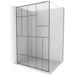 Mexen Kioto Walk-In Zuhanyfal 80 x 200 cm,  átlátszó üveg/ fekete    8 mm,  fehér  - 800-080-101-20-7 Walk-In Zuhanyfal Walk-In Zuhanyfal 406594 Mexen