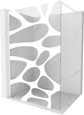 Mexen Kioto Walk-In Zuhanyfal 80 x 200 cm,  átlátszó üveg/fehér   8 mm,  fehér  - 800-080-101-20-9 Walk-In Zuhanyfal