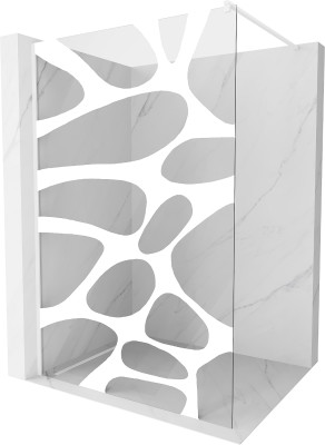 Mexen Kioto Walk-In Zuhanyfal 90 x 200 cm,  átlátszó üveg/fehér   8 mm,  fehér  - 800-090-101-20-9 Walk-In Zuhanyfal