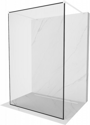 Mexen Kioto Walk-In Zuhanyfal    szabadonálló  140 x 200 cm,  átlátszó üveg/ fekete    8 mm,  fehér  - 800-140-002-20-7 Walk-In Zuhanyfal
