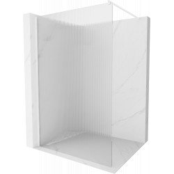 Mexen Kioto Walk-In Zuhanyfal 100 x 200 cm, intim csikos üveg 8 mm,  fehér  - 800-100-101-20-0 Walk-In Zuhanyfal Walk-In Zuhanyfal 406594 Mexen