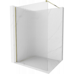 Mexen Kioto Walk-In Zuhanyfal 80 x 200 cm, intim csikos üveg 8 mm,  arany  - 800-080-101-50-0 Walk-In Zuhanyfal Walk-In Zuhanyfal 406594 Mexen