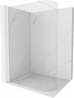 Mexen Kioto Walk-In Zuhanyfal  íves  100 x 200 cm,  átlátszó üveg 8 mm,  fehér  - 800-100-101-20-0 Walk-In Zuhanyfal