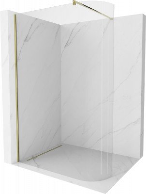 Mexen Kioto Walk-In Zuhanyfal  íves  160 x 200 cm,  átlátszó üveg 8 mm,  arany  - 800-160-101-50-0 Walk-In Zuhanyfal