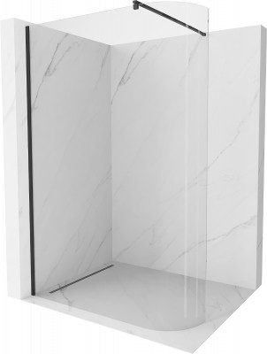 Mexen Kioto Walk-In Zuhanyfal  íves  160 x 200 cm,  átlátszó üveg 8 mm,  fekete  - 800-160-101-70-0 Walk-In Zuhanyfal